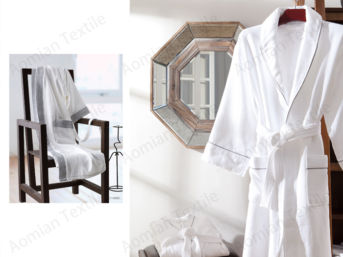 Double-Layer Terry Waffle Weave Bathrobe